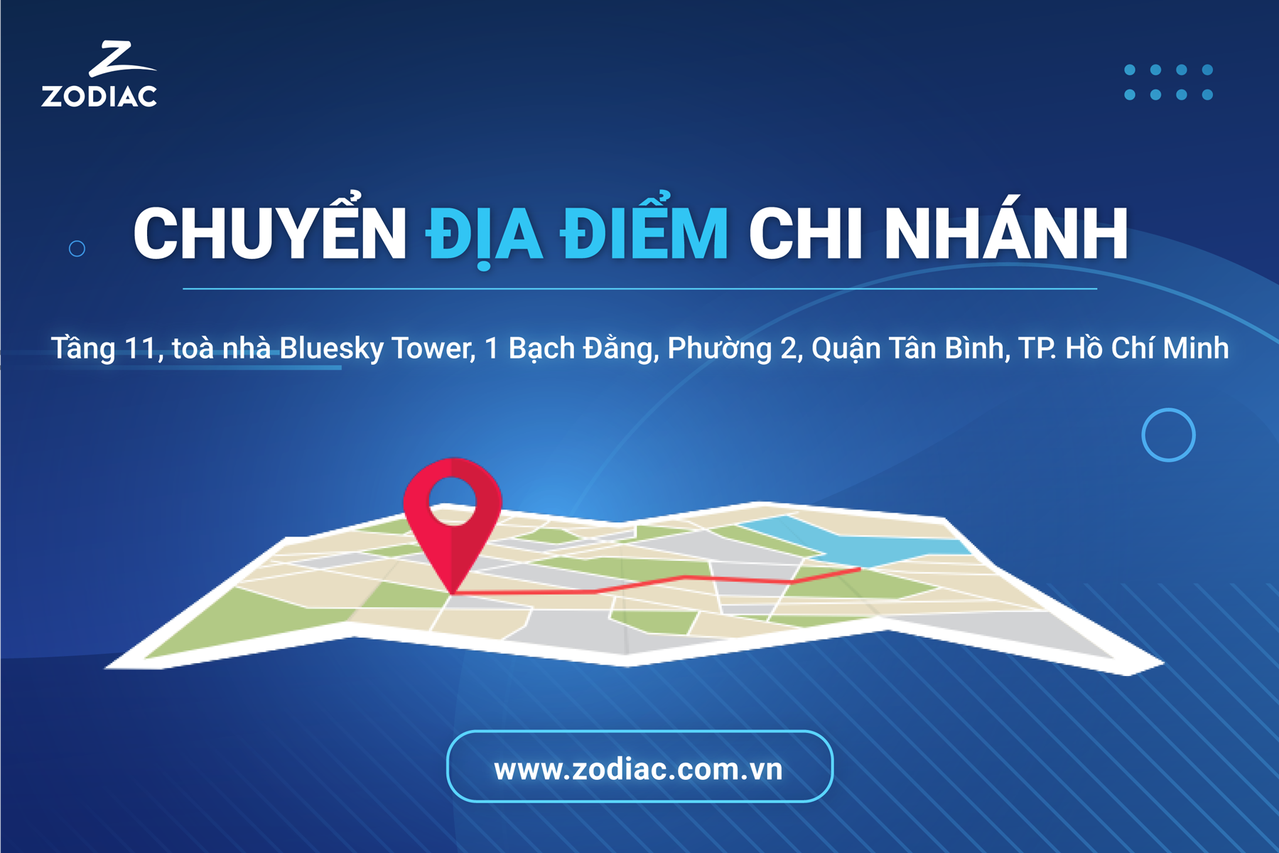 Zodiac chuyển địa điểm chi nhánh