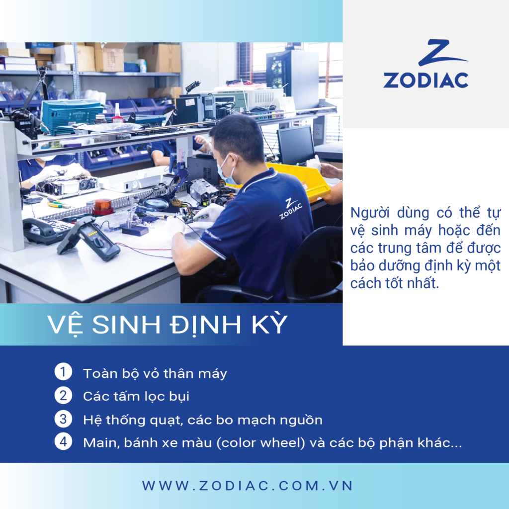 vệ sinh máy chiếu giáo dục